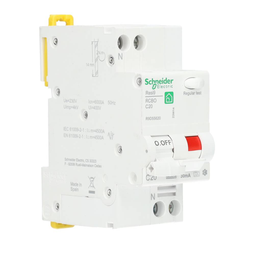 Miniatuur van Schneider Electric aardlekautomaat 1-polig+nul 20A C-kar 30mA (R9D55620)