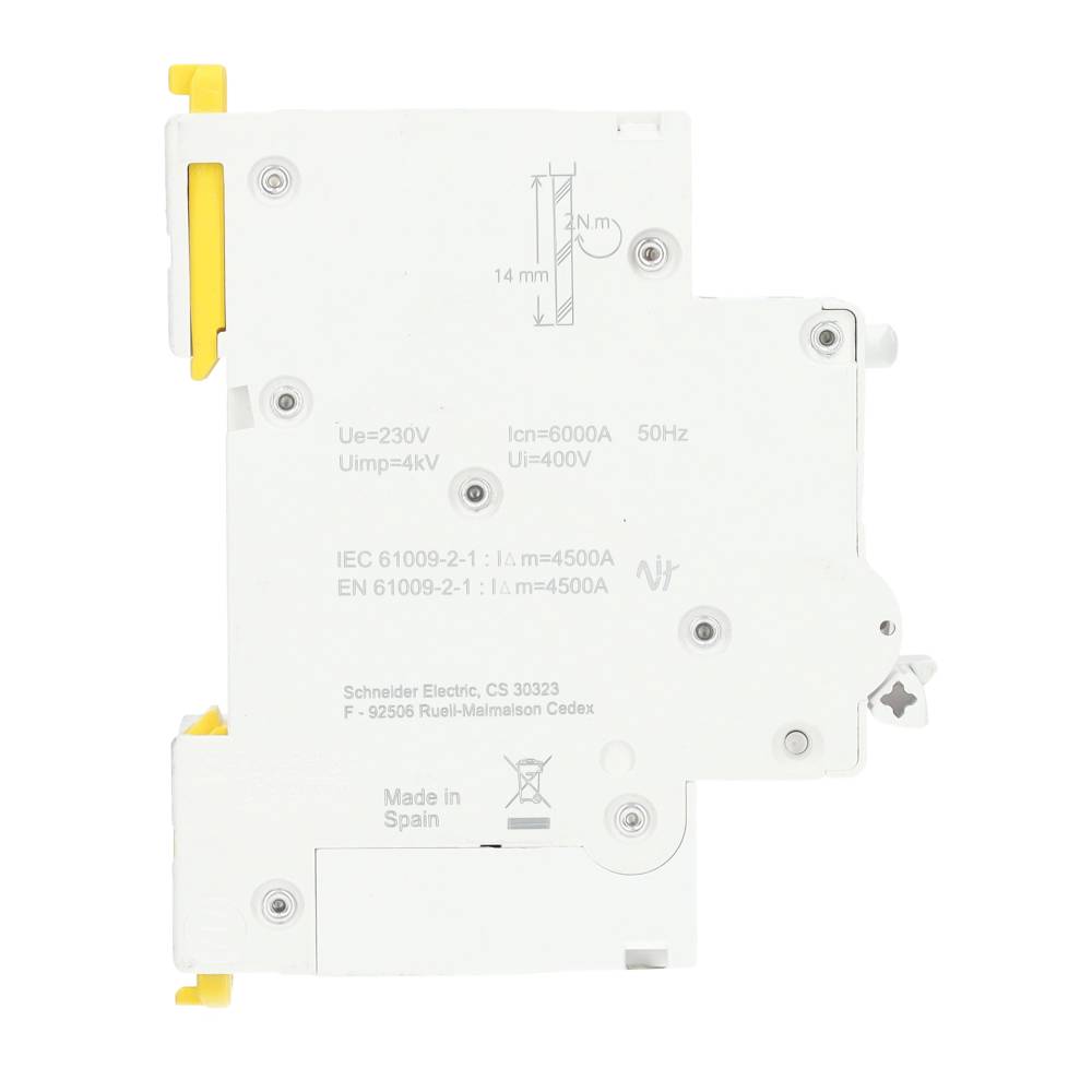 Miniatuur van Schneider Electric aardlekautomaat 1-polig+nul 20A C-kar 30mA (R9D55620)