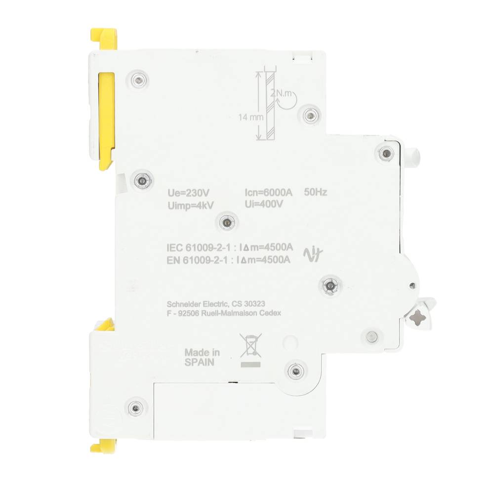 Miniatuur van Schneider Electric aardlekautomaat 1-polig+nul 25A C-kar 30mA (R9D55625)