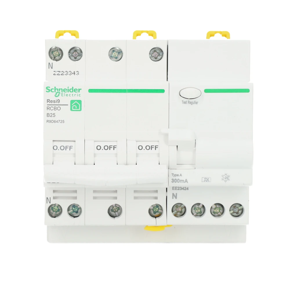 Miniatuur van Schneider Electric aardlekautomaat 3-polig+nul 25A B-kar 300mA (R9D64725)
