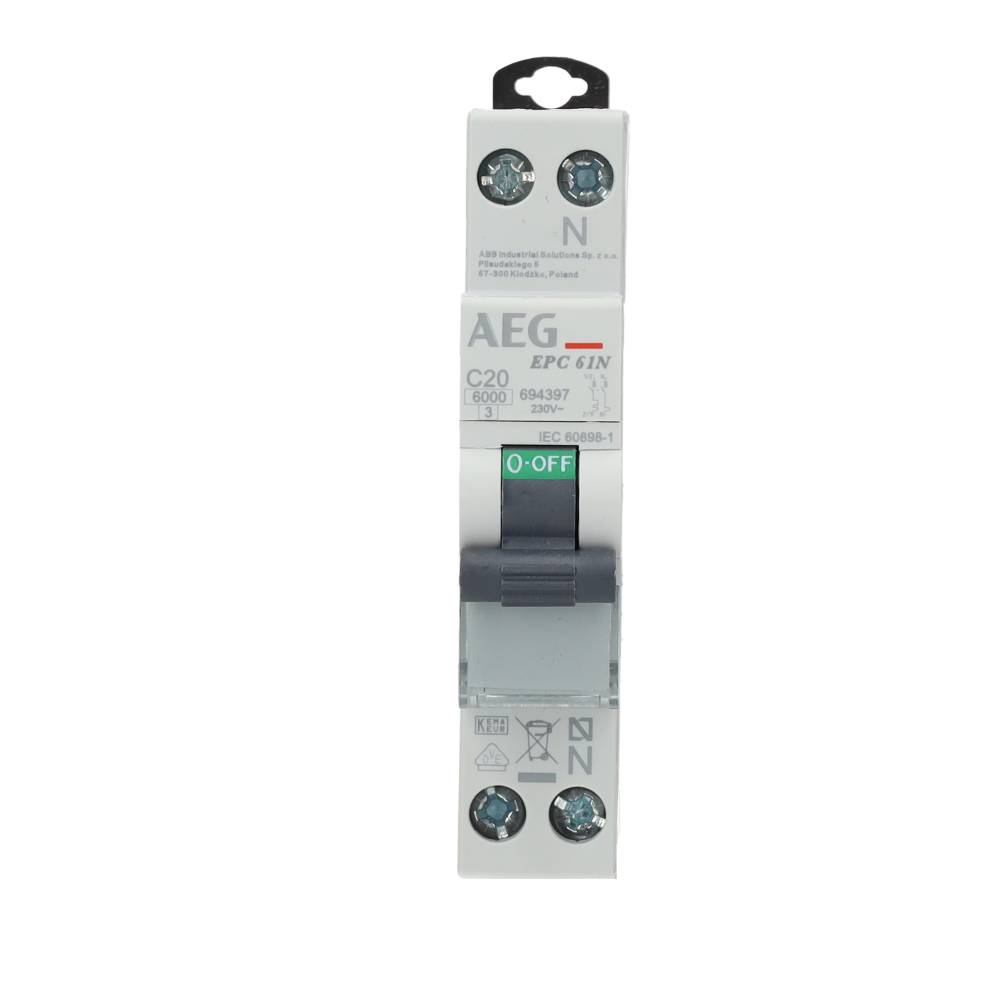 Miniatuur van AEG installatieautomaat 1-polig+nul 20A C-kar (694397)