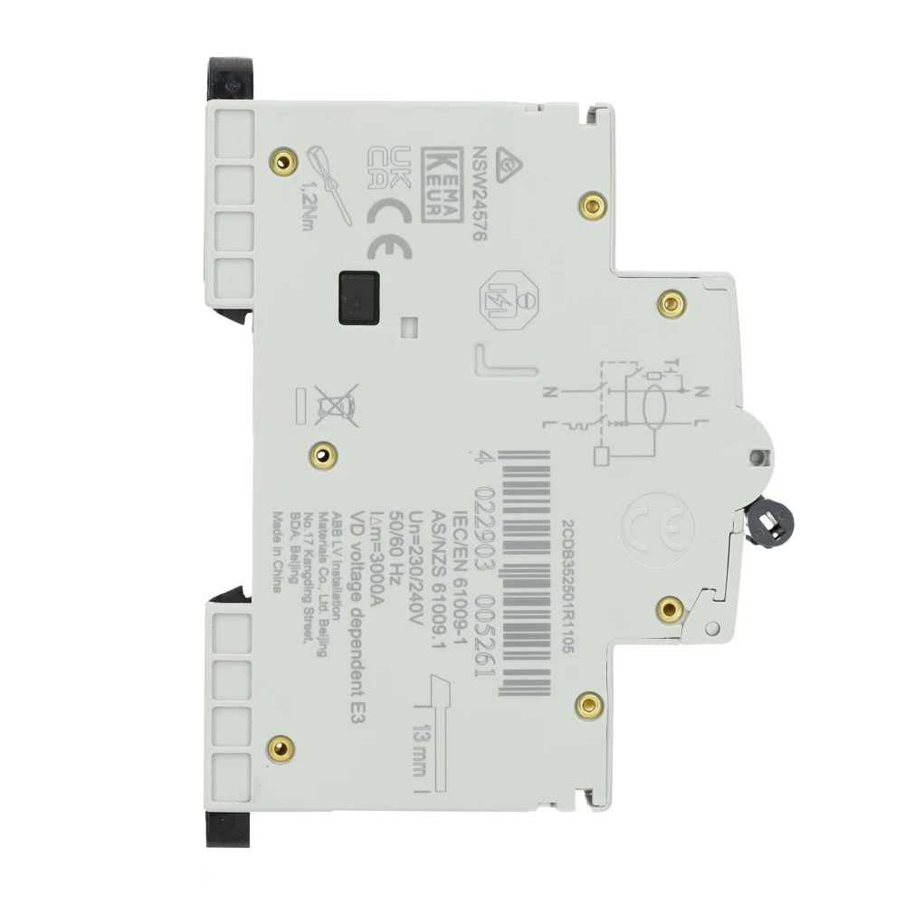 Miniatuur van ABB Componenten aardlekautomaat 1-polig+nul 10A B-kar 30mA (DSN201E B10 A30)