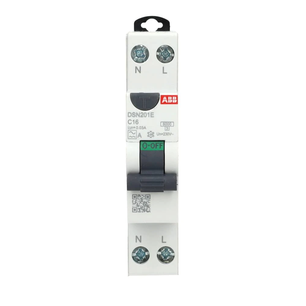 Miniatuur van ABB Componenten aardlekautomaat 1-polig+nul 16A C-kar 30mA (DSN201E C16 A30)