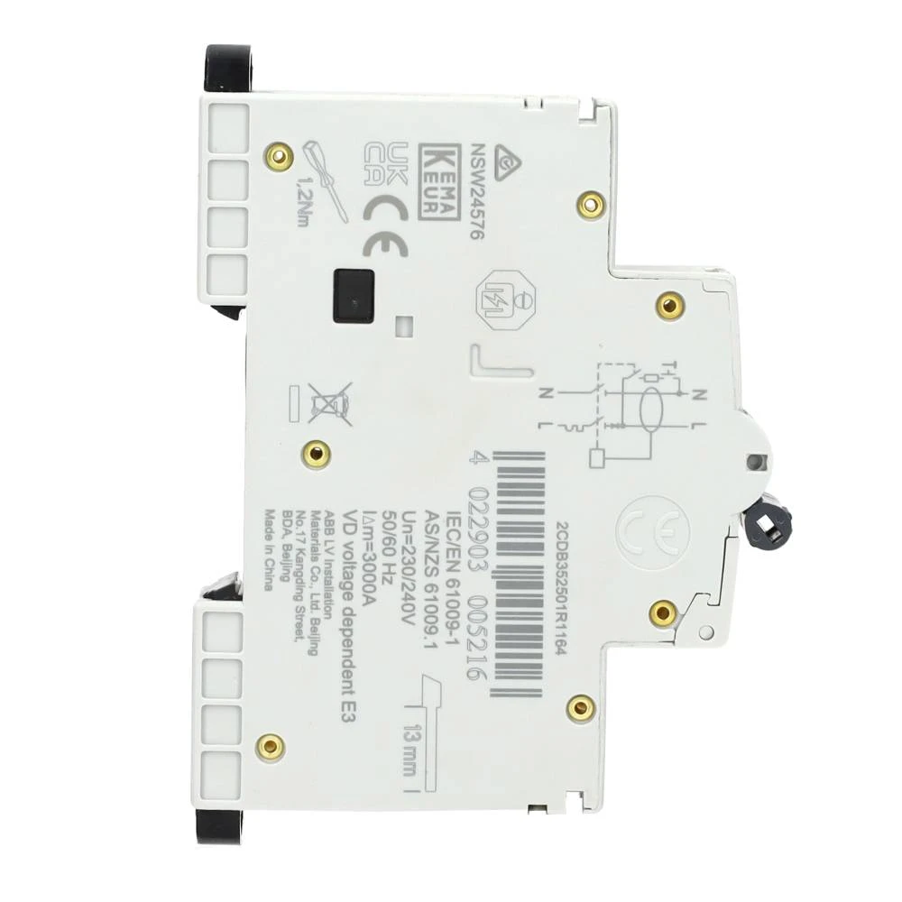 Miniatuur van ABB Componenten aardlekautomaat 1-polig+nul 16A C-kar 30mA (DSN201E C16 A30)