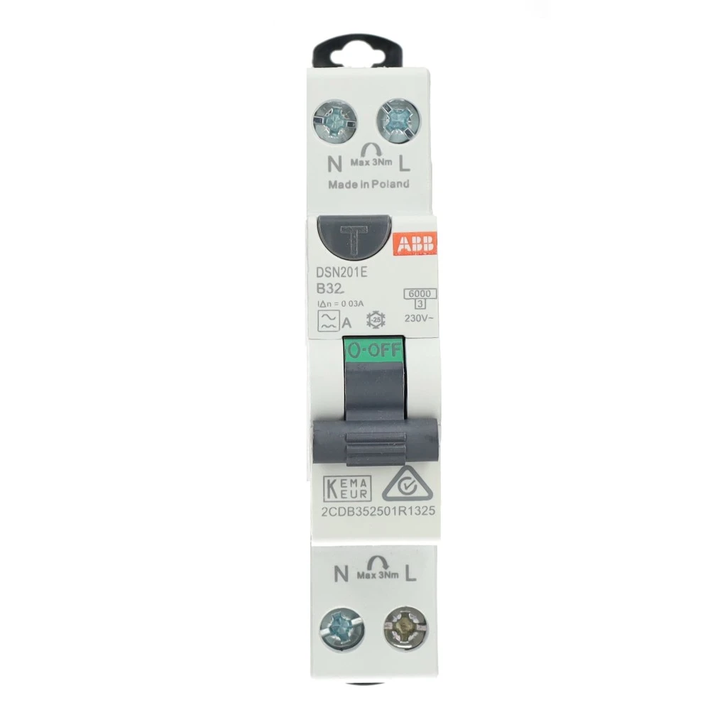 Miniatuur van ABB Componenten aardlekautomaat 1-polig+nul 32A B-kar 30mA (DSN201E B32 A30)