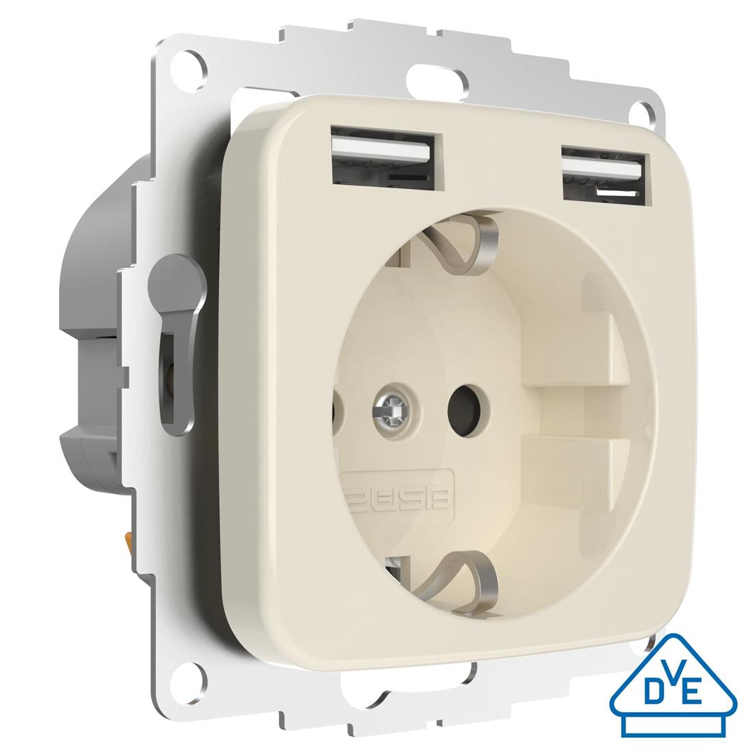 Miniatuur van 2USB universeel stopcontact met 2x USB 55x55 InCharge Pro SI EU 12W 2,4A - crème (2U-449399)