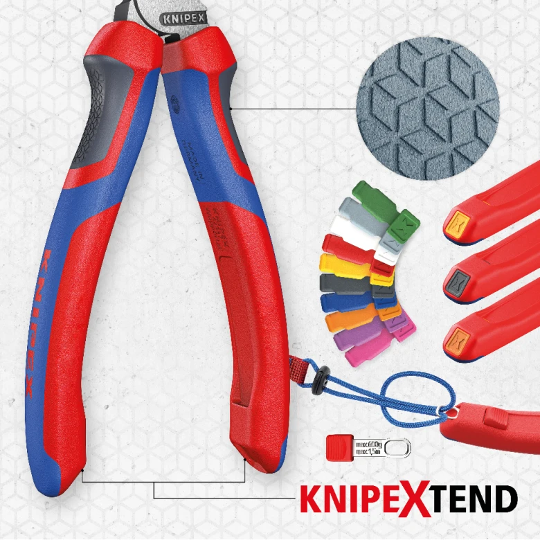 Miniatuur van KNIPEX kabelschaar capaciteit 50mm2 lengte 165mm met 3-comp comfort handgreep KNIPEXtend (9512165)
