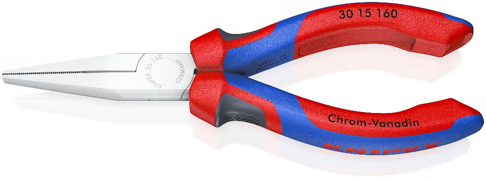 Miniatuur van KNIPEX langbektang verchroomd platte bek 160 mm (3015160)