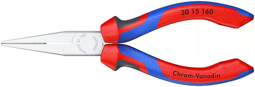 Miniatuur van KNIPEX langbektang verchroomd platte bek 160 mm (3015160)