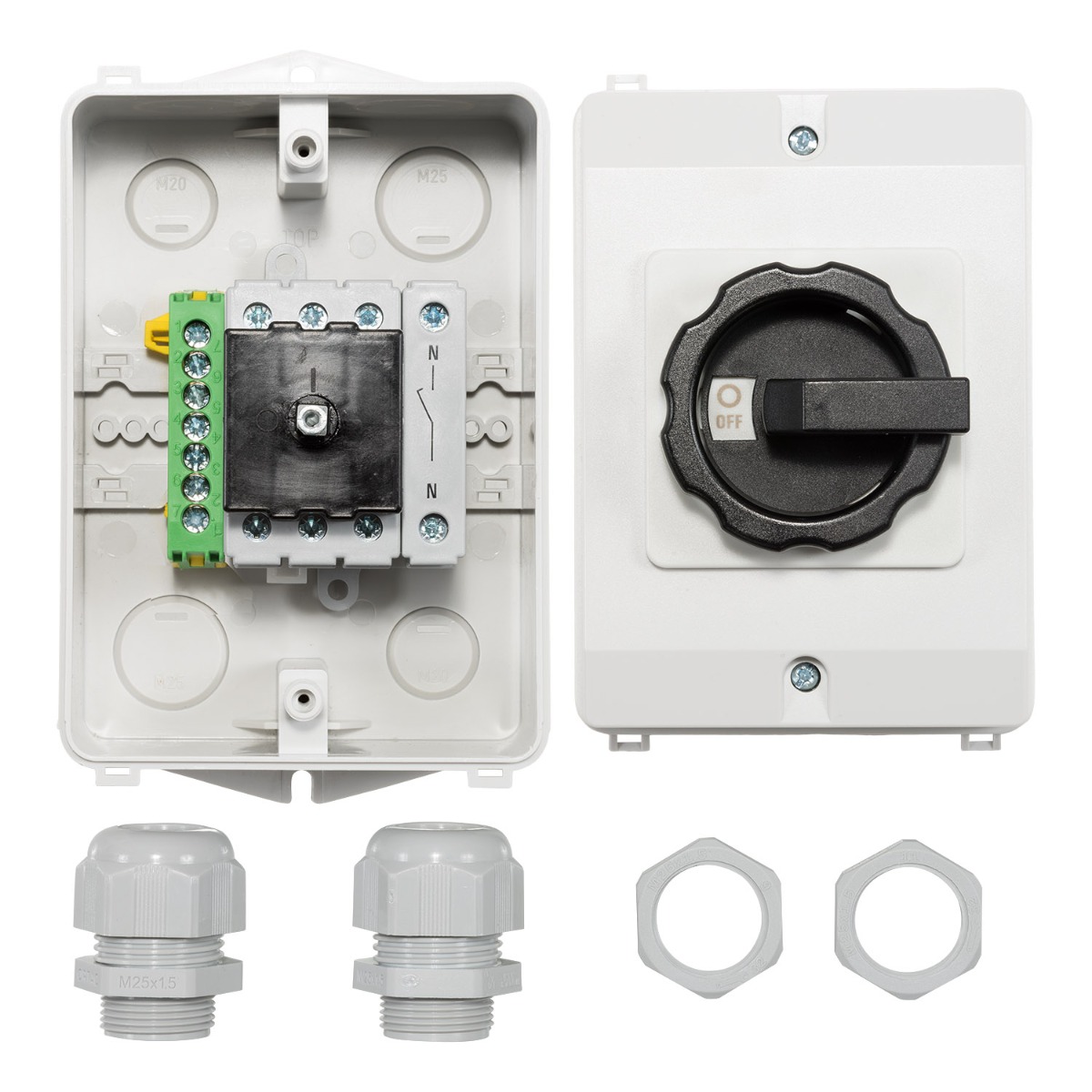 Miniatuur van ASN SONTHEIMER werkschakelaar 4-polig 40A compleet apparaat in behuizing ingebouwd IP65 (AE-A551279)