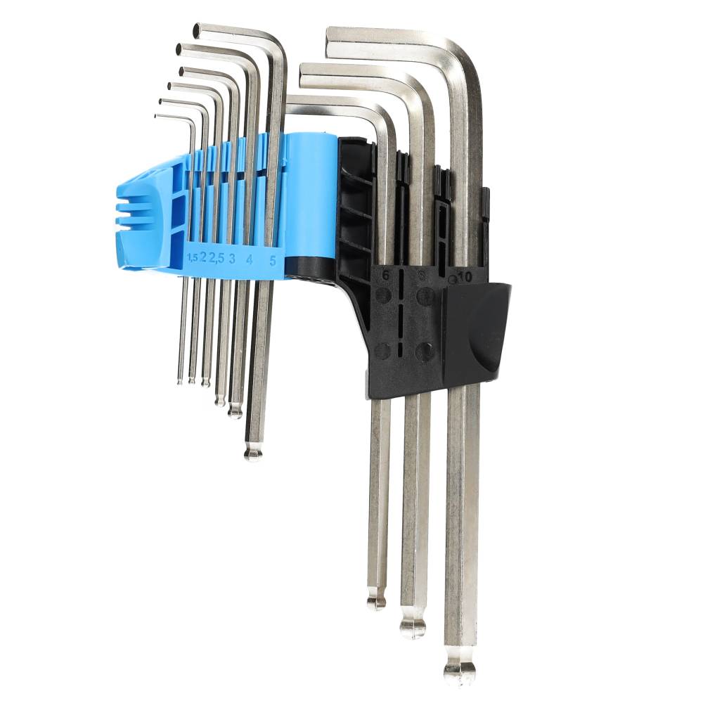 Miniatuur van Witte 9-delige stiftsleutelset inbus kogelkop (450313016)