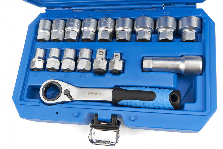 Miniatuur van HBM 17-delige doorsteek doppenset (9809)