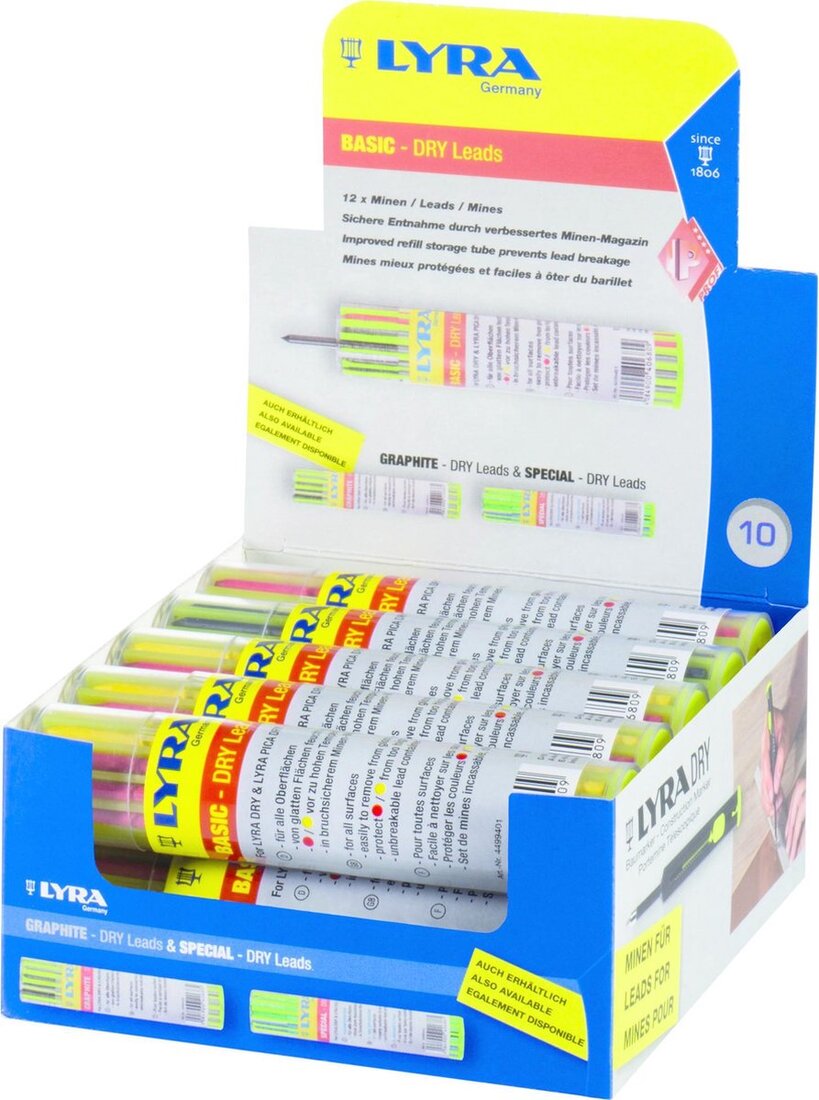 Miniatuur van Kadeem reservestiften 6x grafiet 3x rood 3x geel (850336)