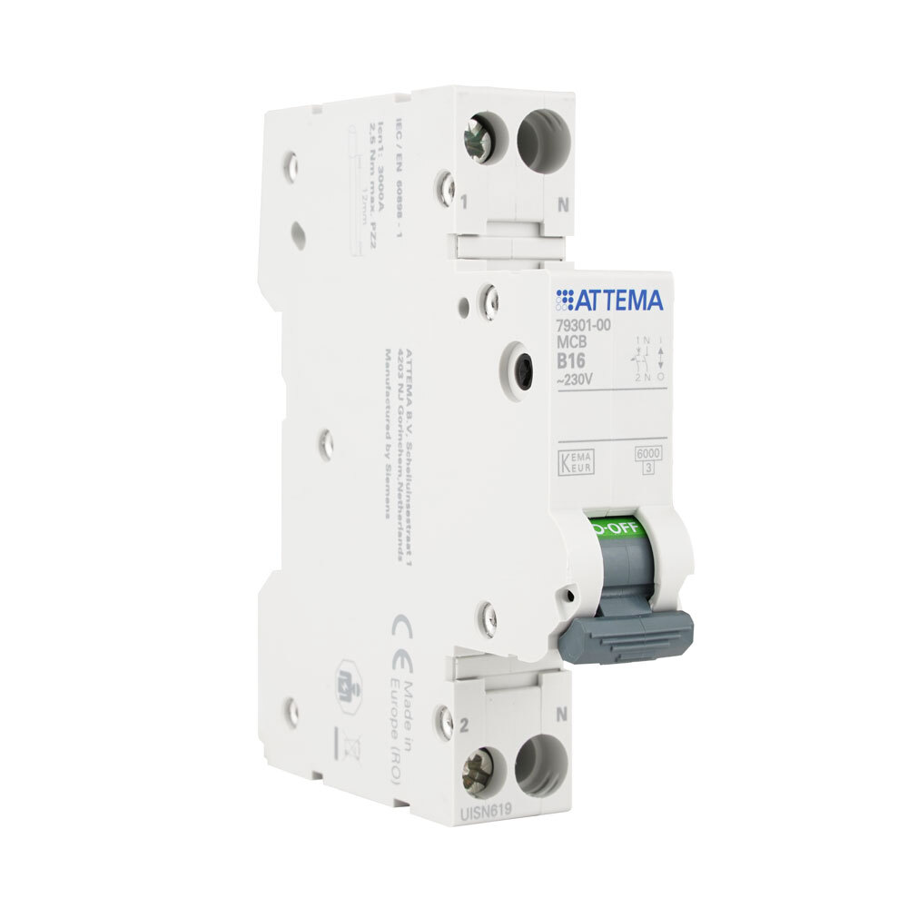 Miniatuur van ATTEMA installatieautomaat B16 1-fase (1P+N) 6kA (AT90200)