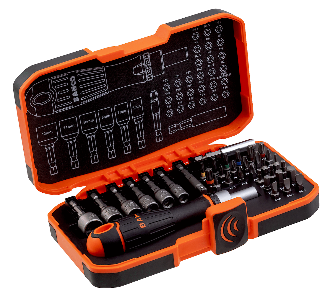 Miniatuur van Bahco bitset 36-delig met ratelschroevendraaier 1/4 in cassette (59/S36BCR)