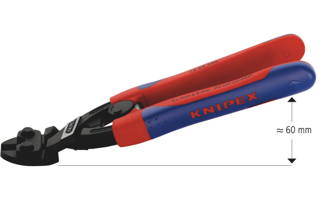 Miniatuur van KNIPEX kracht kniptang vlaksnijtang voor zacht metaal en kunststof (7262200)