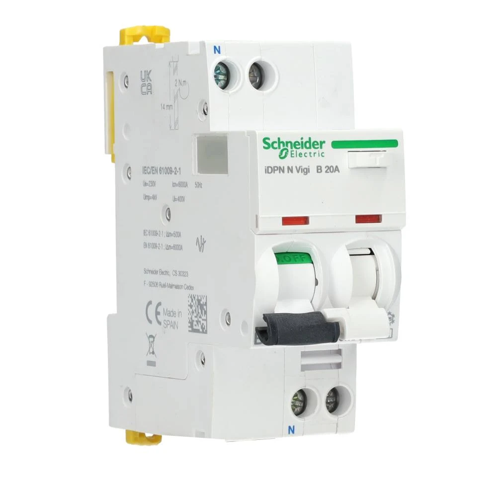Miniatuur van Schneider Electric aardlekautomaat 1-polig+nul 20A B-kar 300mA (A9D69620)