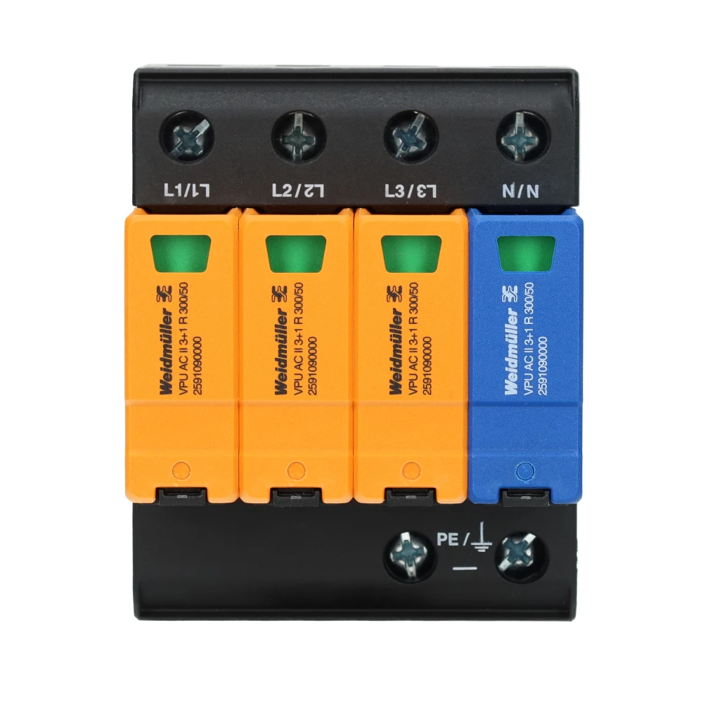Miniatuur van Weidmüller overspanningsbeveiliging type 2 VPU AC II 3+1 R 300/50 (2591090000)