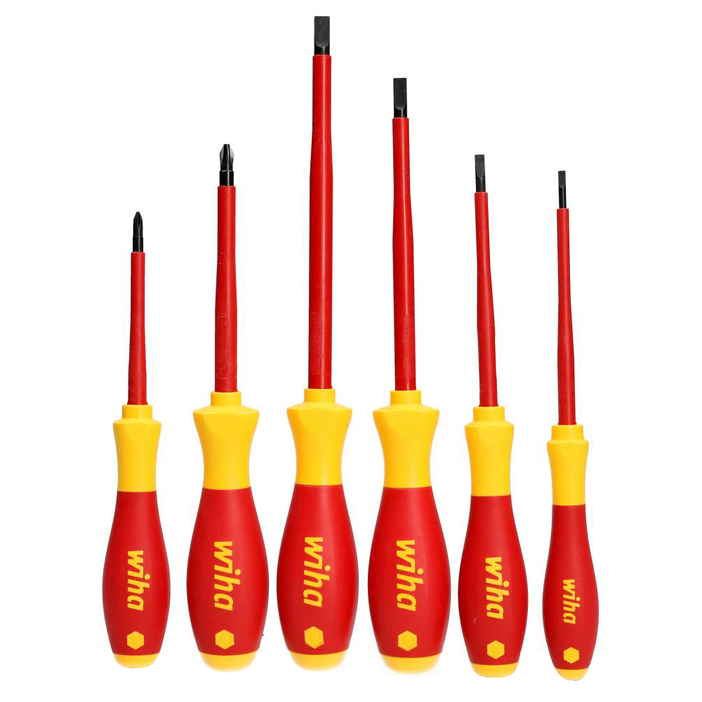 Miniatuur van Wiha schroevendraaierset SoftFinish Electric 1000V 320N SL/PH. 6-delig (00833)
