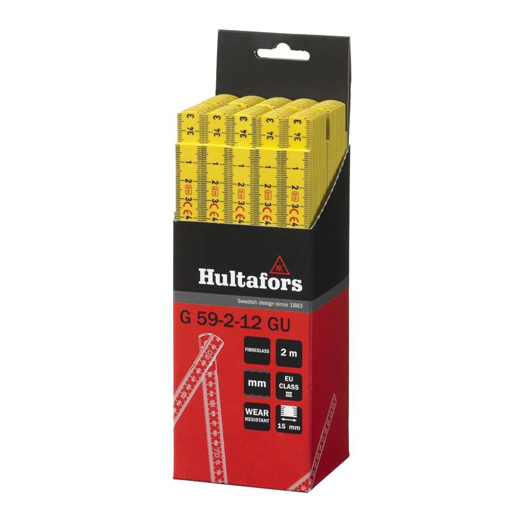 Miniatuur van Hultafors duimstok glasvezel G 59 2m geel 12-delig (200104)