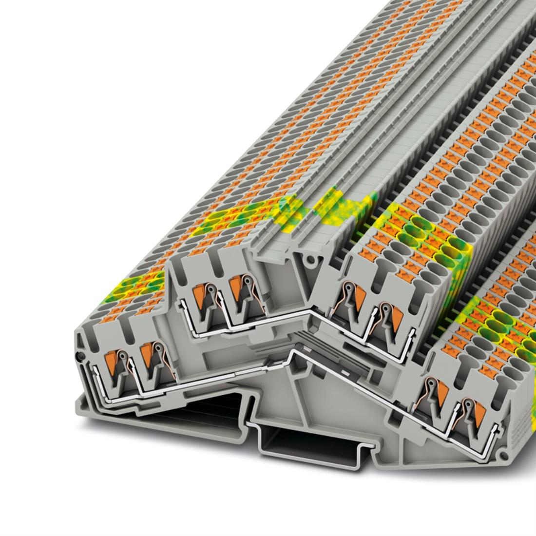 Miniatuur van Phoenix Contact twee-etage rijgklem met push-in aansluiting 2,5 mm² - groen/geel per 50 stuks (PTTBS 2,5-QUATTRO-PE)