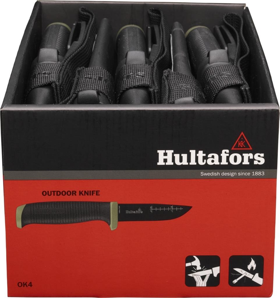 Miniatuur van Hultafors outdoor gecoat carbonstaal mes met holster OK4 93/209mm (380310)