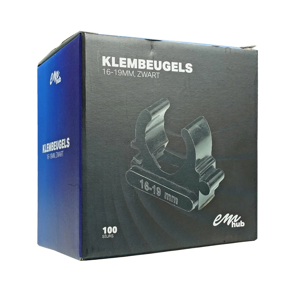 Miniatuur van EMhub klembeugel 16 - 19mm - zwart per 100 stuks