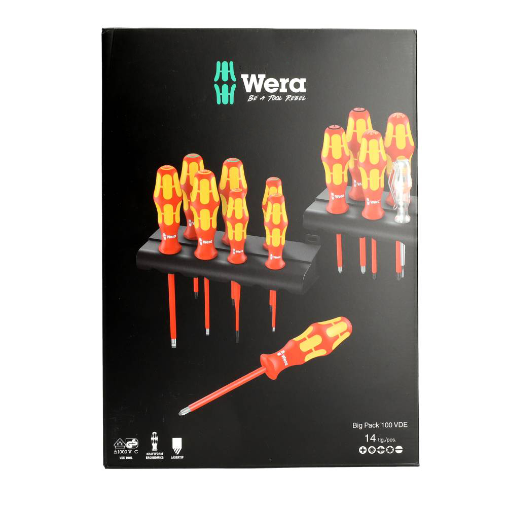 Miniatuur van Wera schroevendraaierset Kraftform Big Pack 100 VDE - 14‑delig (05105631001)