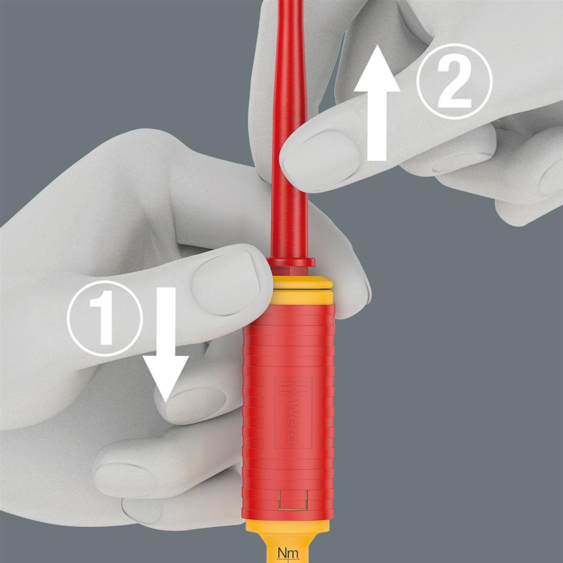 Miniatuur van Wera momentschroevendraaier (zonder klingen) instelbaar 1.2-3.0 Nm Kraftform VDE (05074750001)