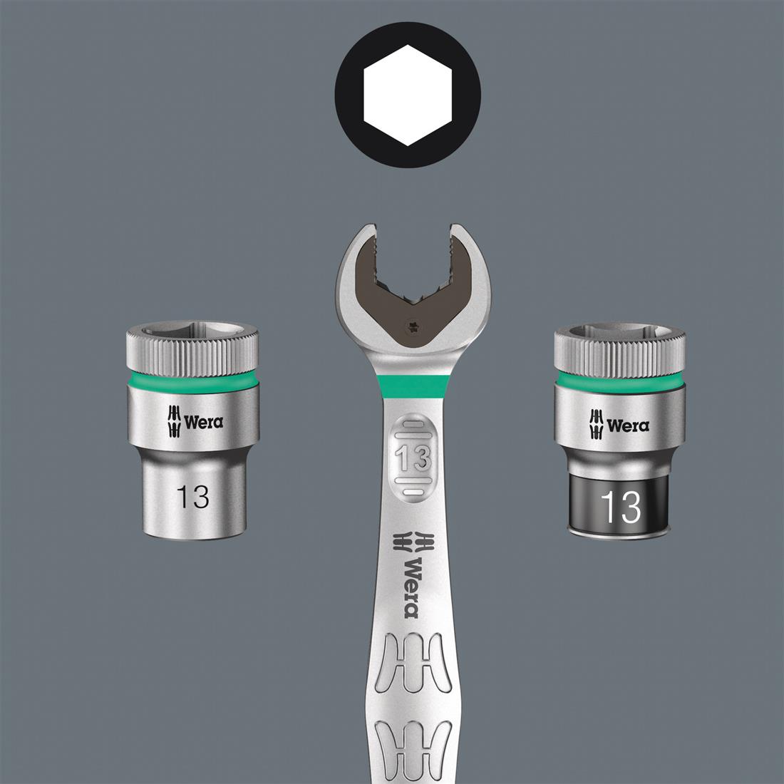 Miniatuur van Wera ringratel steeksleutelset omschakelbaar 10/13/17/19mm in etui Joker - 4-delig (05020090001)