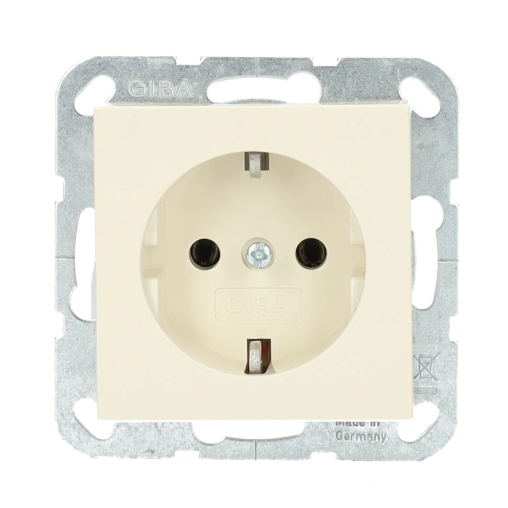 Miniatuur van Gira stopcontact met randaarde 1-voudig - systeem 55 creme wit (418801)