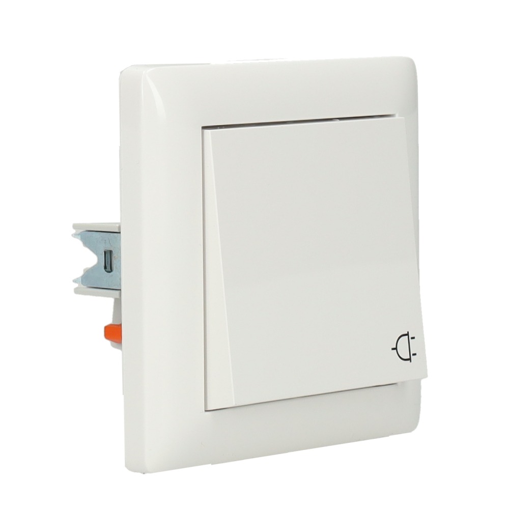 Miniatuur van Gira inbouw stopcontact met randaarde en klapdeksel compleet met afdichtset IP44 en enkelvoudig afdekraam - zuiver wit (415703)