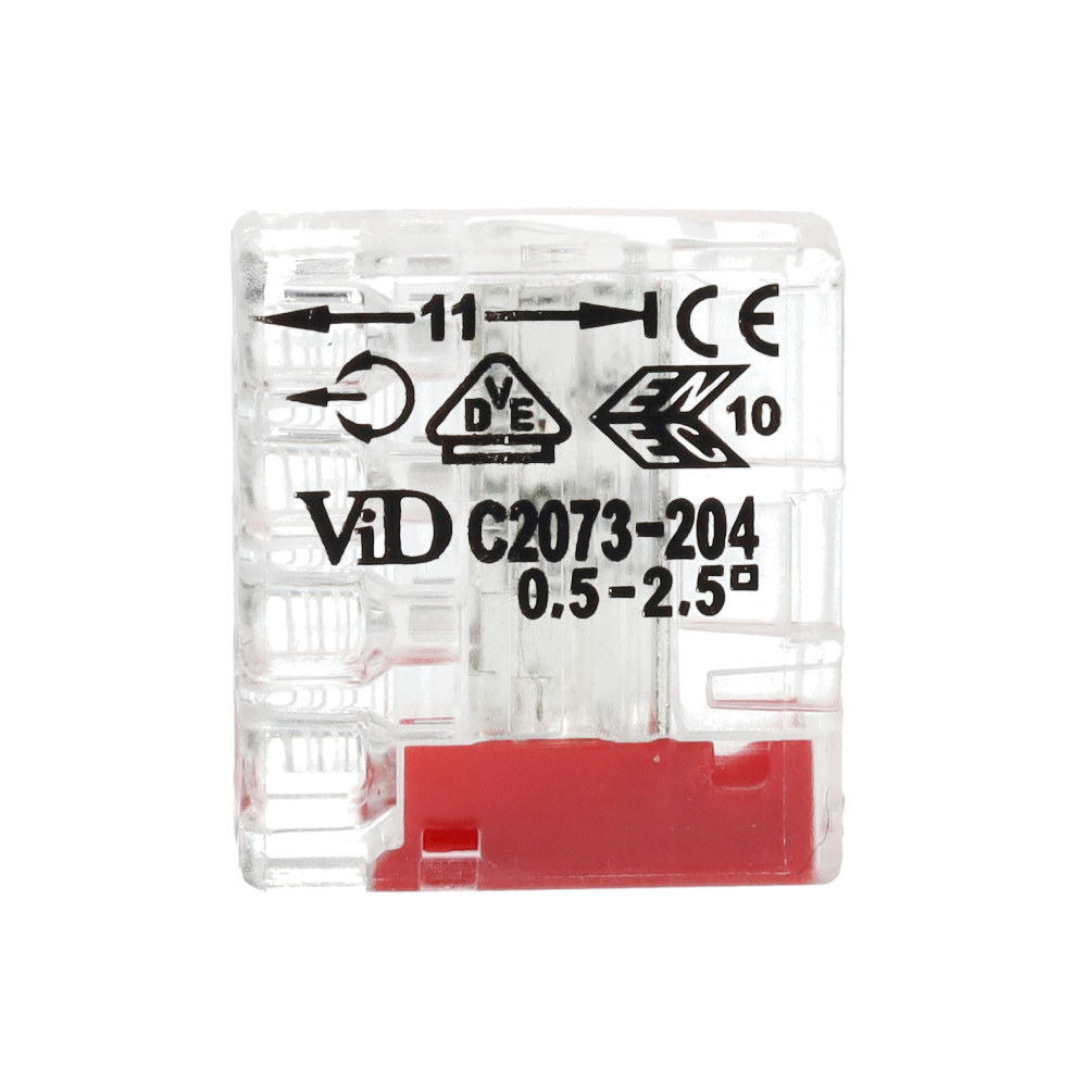 Miniatuur van EMhub mini lasklem 4-voudig 2,5mm2 rood per 100 stuks