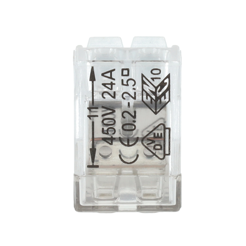 Miniatuur van EMhub mini lasklem met hendel 2-voudig wit per 100 stuks