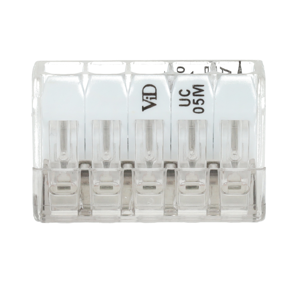 Miniatuur van EMhub mini lasklem met hendel 5-voudig wit per 50 stuks