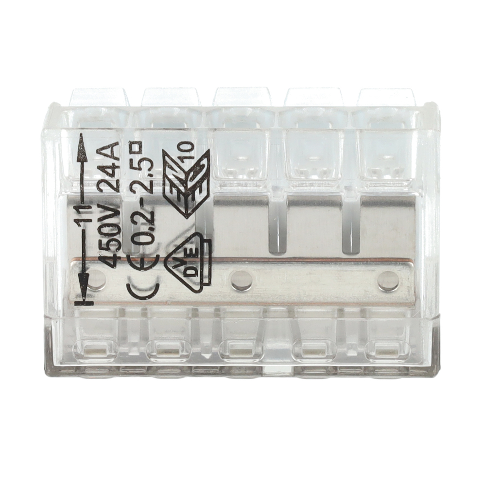 Miniatuur van EMhub mini lasklem met hendel 5-voudig wit per 50 stuks