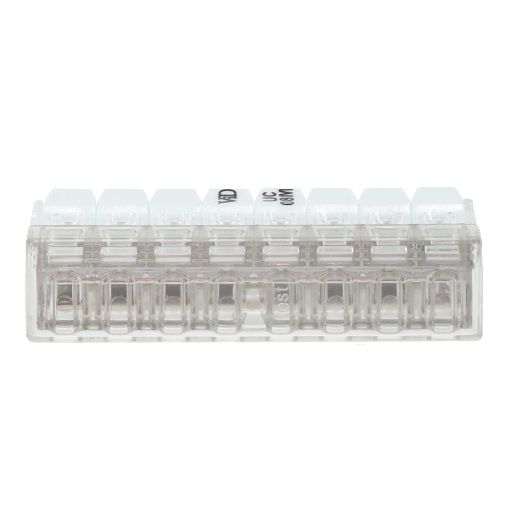Miniatuur van EMhub mini lasklem met hendel 8-voudig wit per 25 stuks