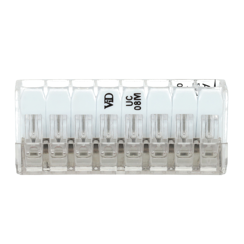 Miniatuur van EMhub mini lasklem met hendel 8-voudig wit per 25 stuks
