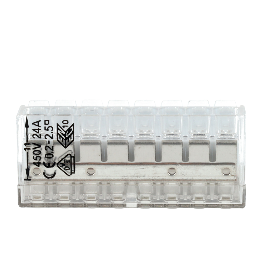 Miniatuur van EMhub mini lasklem met hendel 8-voudig wit per 25 stuks