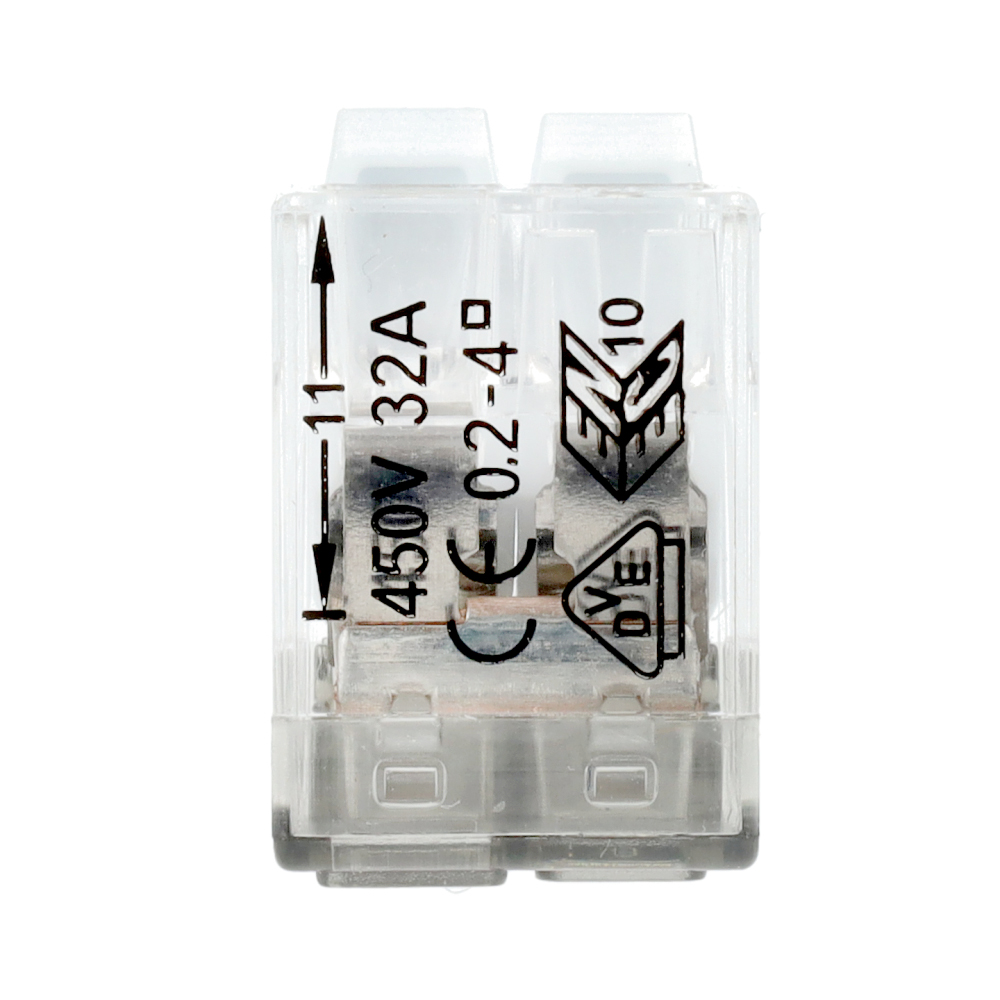 Miniatuur van EMhub lasklem met hendel 2-voudig wit per 100 stuks