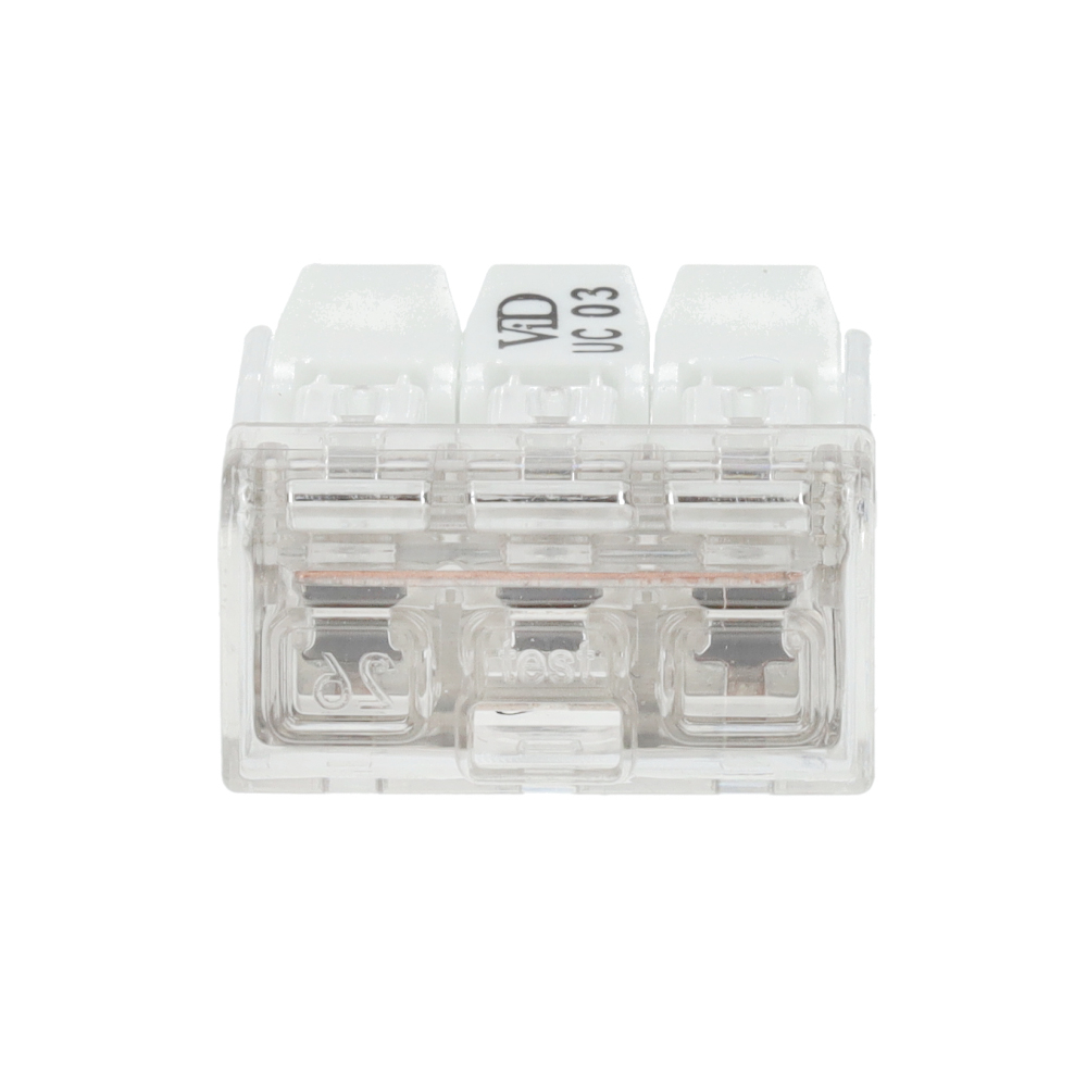 Miniatuur van EMhub lasklem met hendel 3-voudig wit per 50 stuks