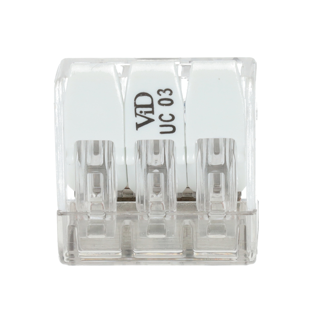 Miniatuur van EMhub lasklem met hendel 3-voudig wit per 50 stuks