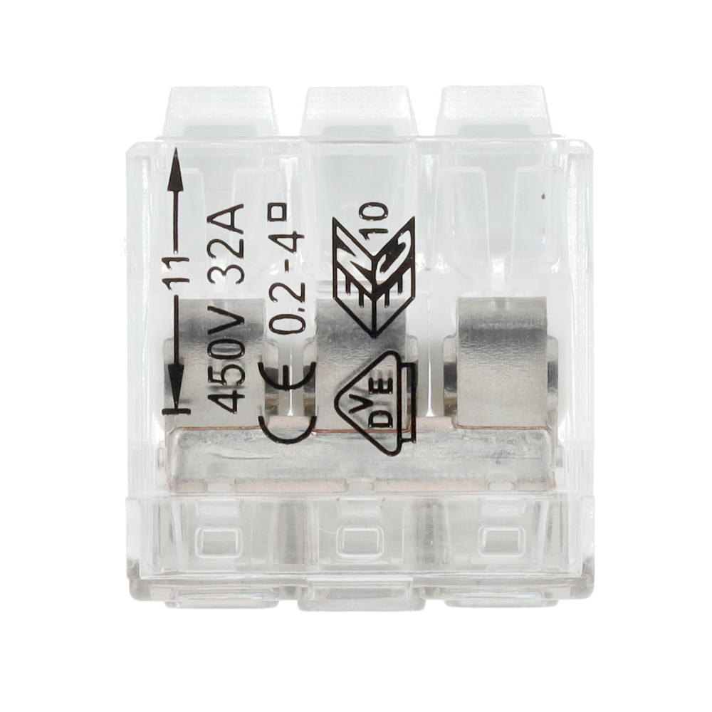 Miniatuur van EMhub lasklem met hendel 3-voudig wit per 50 stuks
