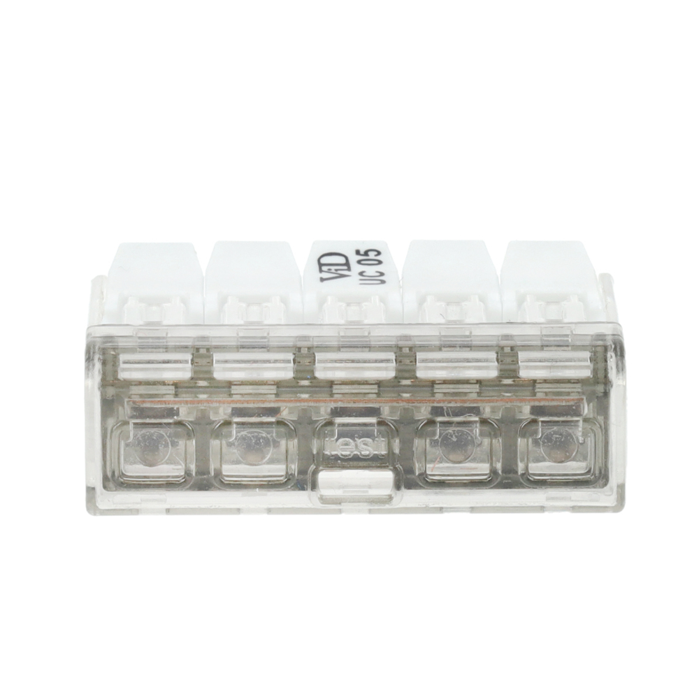 Miniatuur van EMhub lasklem met hendel 5-voudig wit per 25 stuks