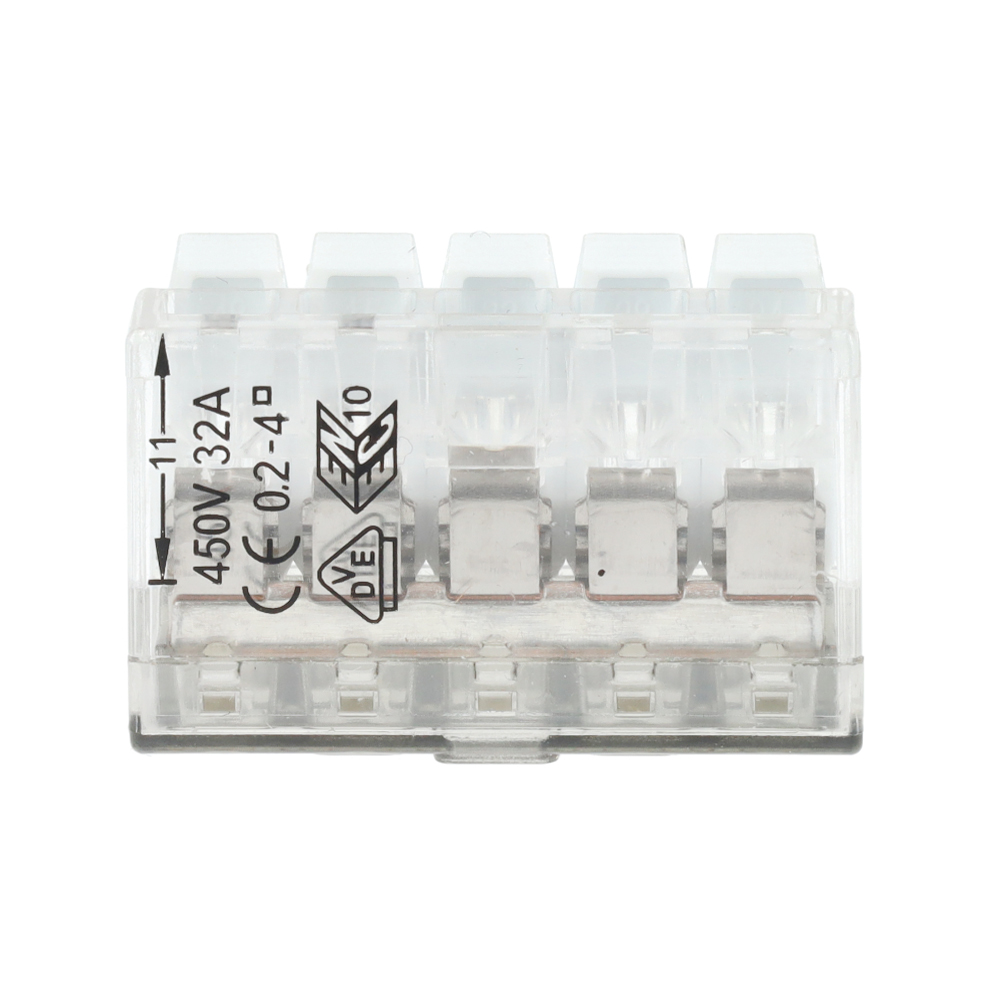 Miniatuur van EMhub lasklem met hendel 5-voudig wit per 25 stuks