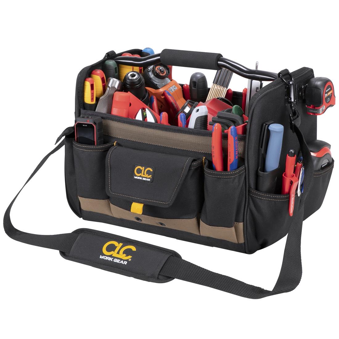 Miniatuur van CLC gereedschapstas WorkGear Medium 14 met metalen handvat en riem 279x356x280mm - zwart (CL1001578)