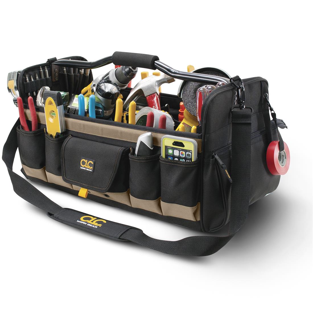 Miniatuur van CLC gereedschapstas WorkGear Large 20 met metalen handvat en riem 279x509x279mm - zwart (CL1001579)