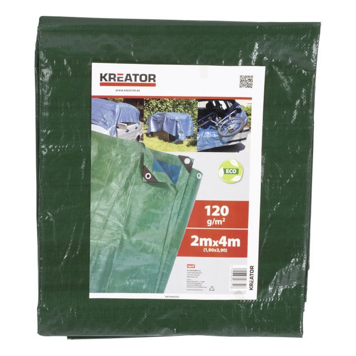 Miniatuur van Kreator dekkleed afdekzeil 120 gram 2x4m - groen/blauw (KRT660202)
