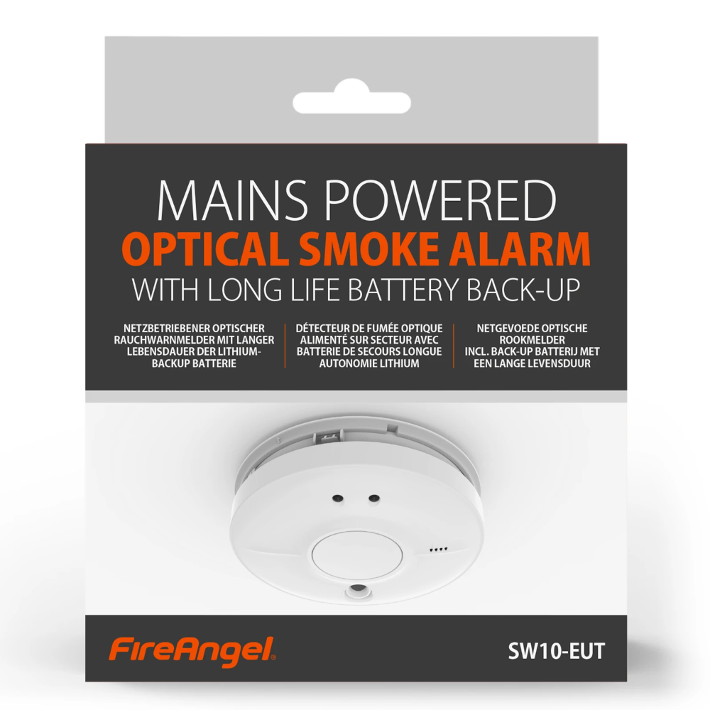 Miniatuur van FireAngel optische rookmelder 230V met 9V lithiumbatterij - bedraad koppelbaar (SW10-EUT)