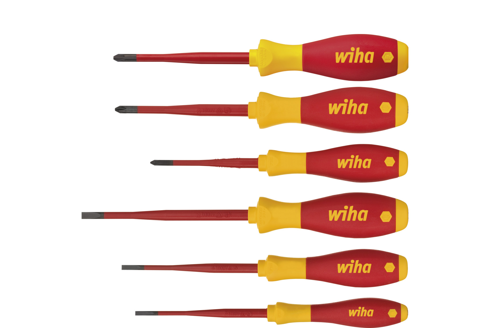 Miniatuur van Wiha schroevendraaierset SoftFinish Electric slimFix SL/PH/PZ VDE - 6‑delig (38362)